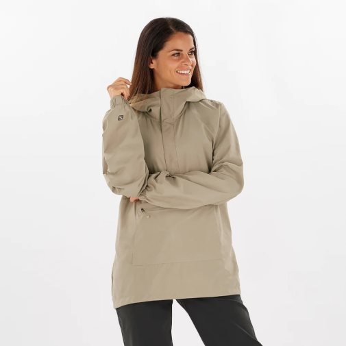 Beige Salomon Outlife Ripstop Half Zip Women's Windbreaker | PH 39254W